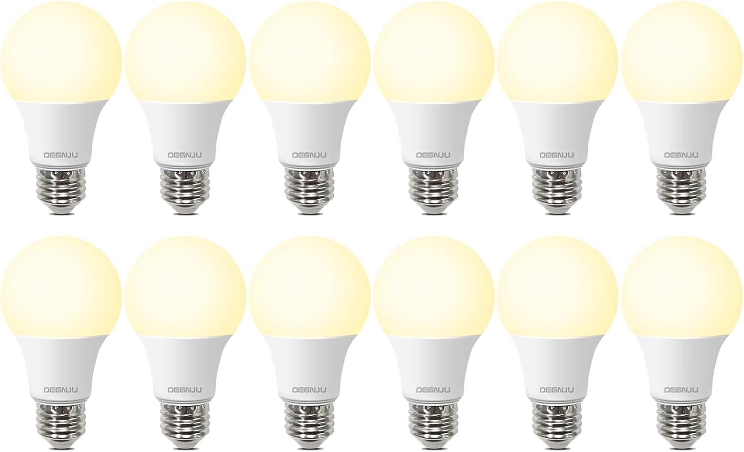 LED Light Bulbs, 60 Watt Equivalent LED Bulbs A19, 2700K Soft White, 800 Lumens, E26 Standard Base, Non-Dimmable, 8W Warm White LED Bulbs for Bedroom Living Room, 12 Pack