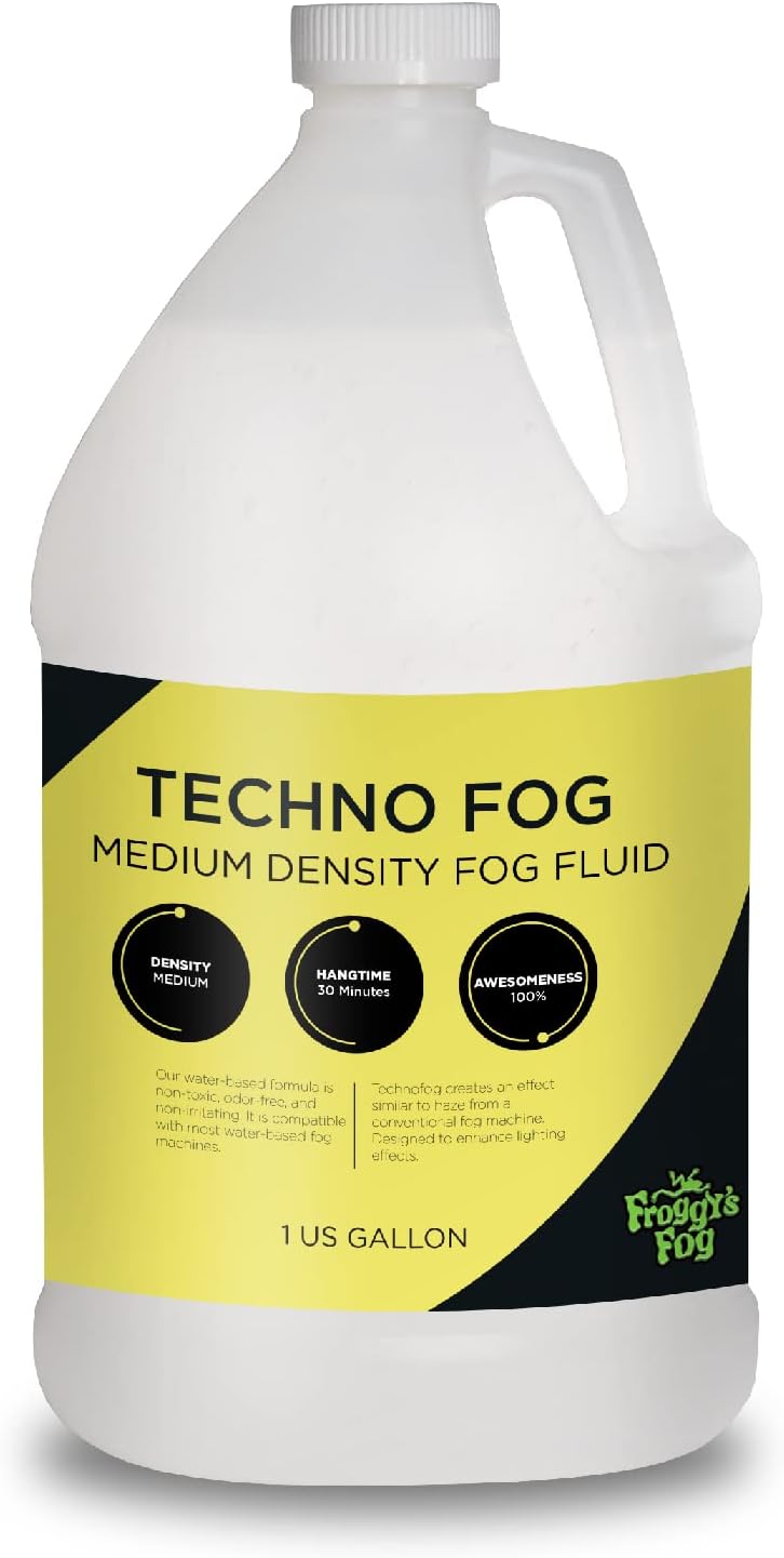 Froggy’s Fog Techno Fog Fluid, Premium Quality Fog Juice for DJ, Party, and Club Venues and Photography, 1 Gallon