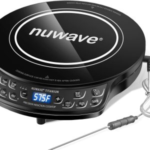 Nuwave Induction Cooktop, Improved Hot Plate with Digital Probe , 106 Temps 100°F-575°F, 3 Watt Settings, Portable Induction Burners for Cooking