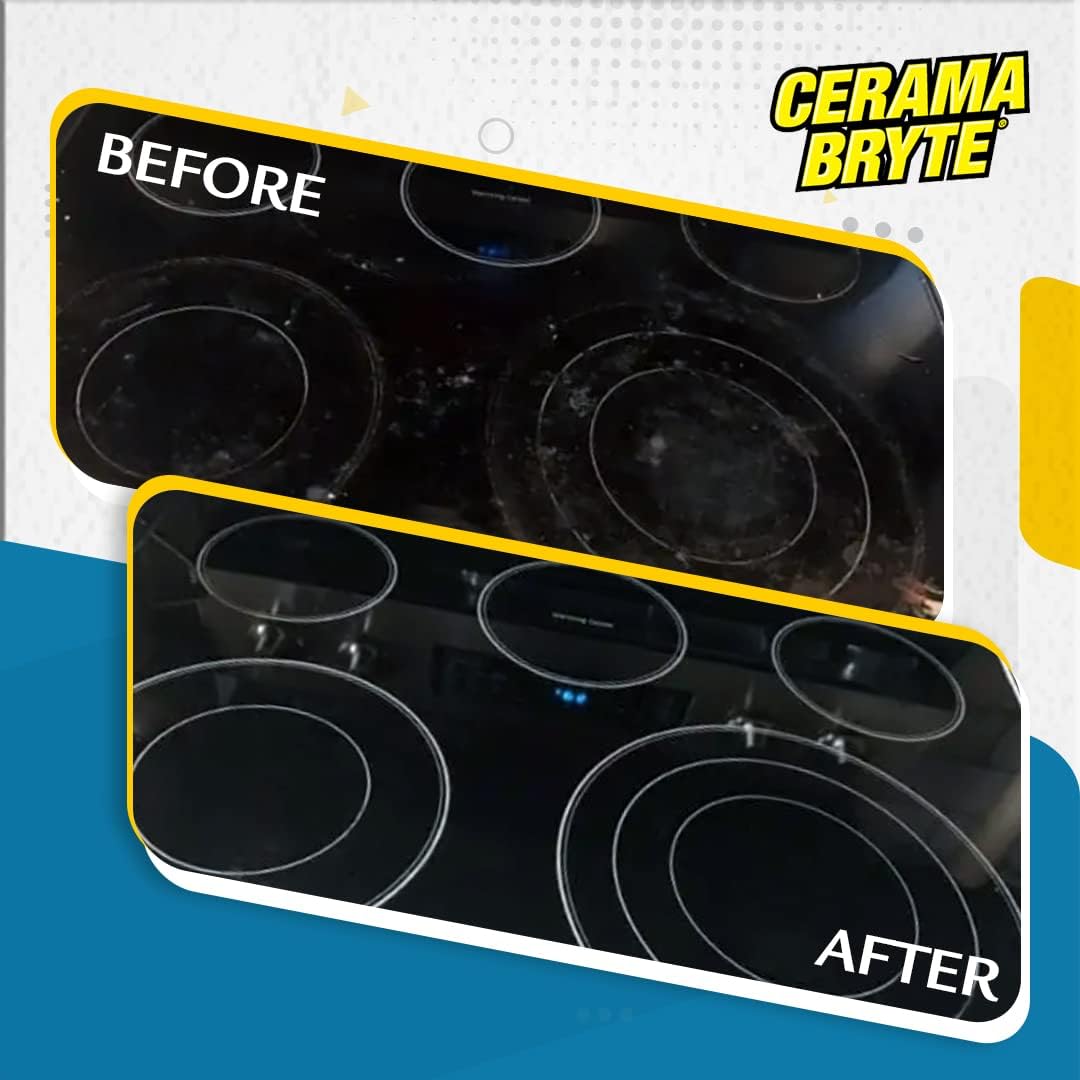 Cerama Bryte Daily Spray Cooktop and Stove Top Cleaner for Glass & Pads Combo Kit - Ceramic Surfaces, 16 Fluid Ounces, 4 Piece Set - Image 5