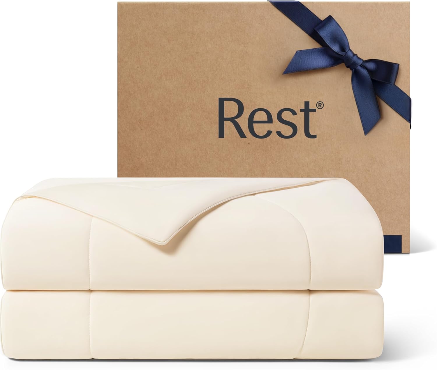 REST® Evercool® Cooling Comforter, King/Cali King, Blanket for Hot Sleepers, All Season Bedding to Keep Cool for Night Sweats, Breathable Lightweight Blanket, 106x90 Inches, Snow Ivory