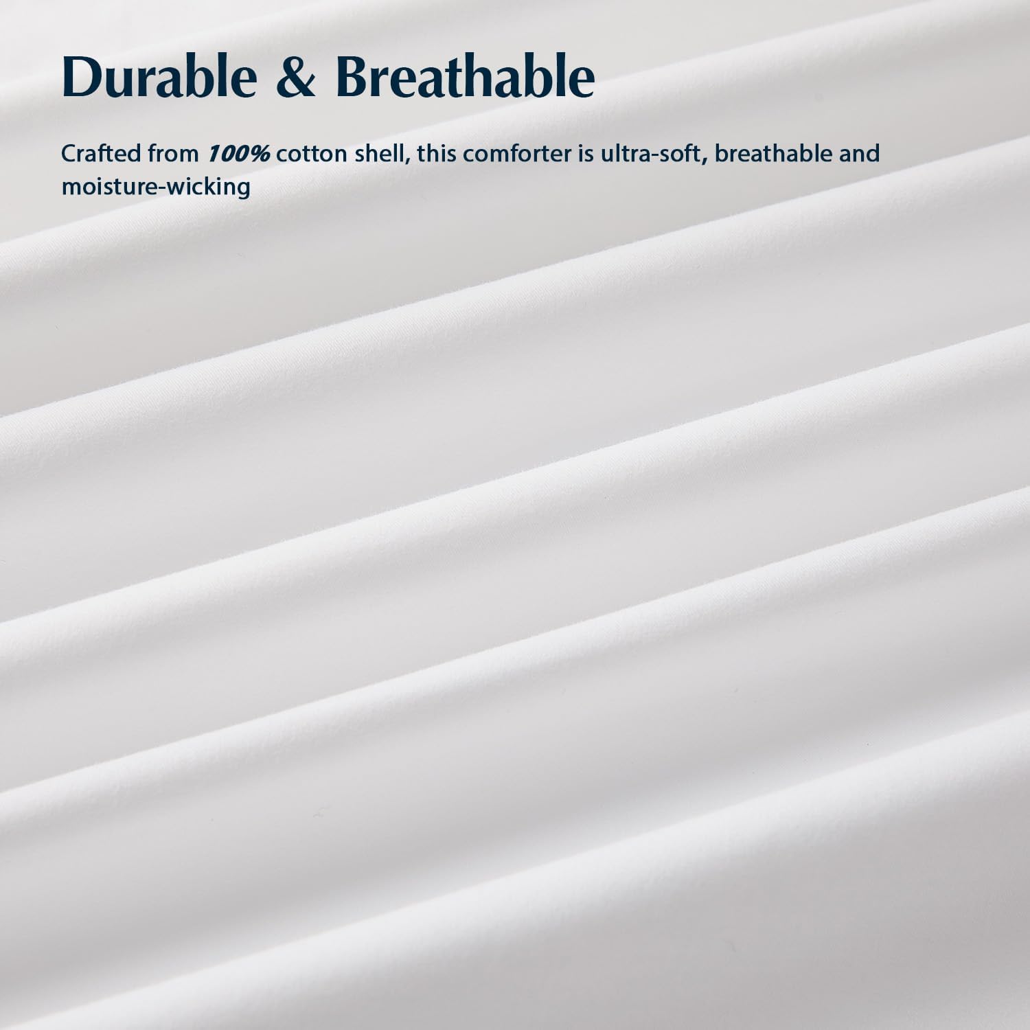 Pacific Coast Goose Feather Down Comforters King Size, 100% Cotton Extra Fluffy White Duvet Insert, Soft, Breathable, All Season Hotel Luxury Bedding Comforters, 8 Corner & Center Loops (106"x90") - Image 3