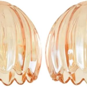 Glass Yellow Tulip Lamp Shades, Small Flower Lampshades,Replacement Mini Lamp Shade for Floor Lamp Table Wall Lamp Chandelier Decor (Yellow-2)