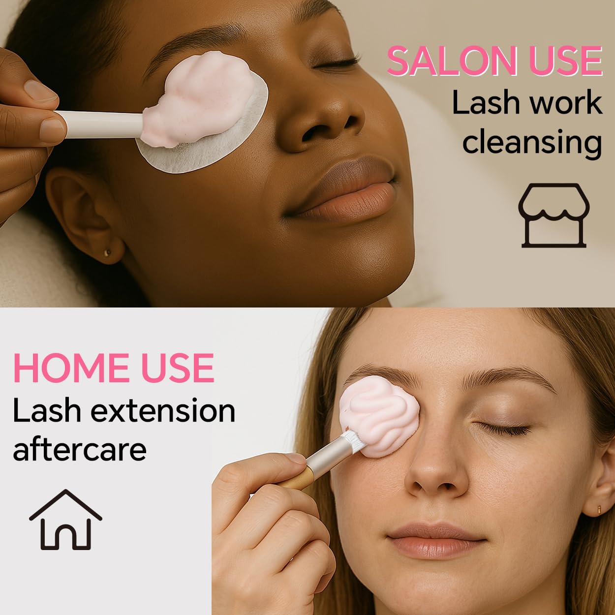 Whipped Lash Cream Shampoo Unscented Foam Cleanser | 100ml Eyelash Extension Cleaning Bath Kit | Salon&Home Use - Image 2