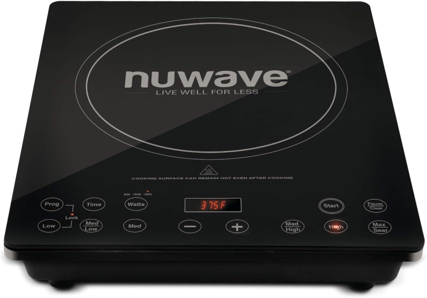 Nuwave Pro Chef Induction Cooktop, NSF-Certified, Commercial-Grade, Portable, Powerful 1800W, Large 8” Heating Coil, 94 Temp Settings 100°F – 575°F in 5°F, Shatter-Proof Ceramic Glass Surface