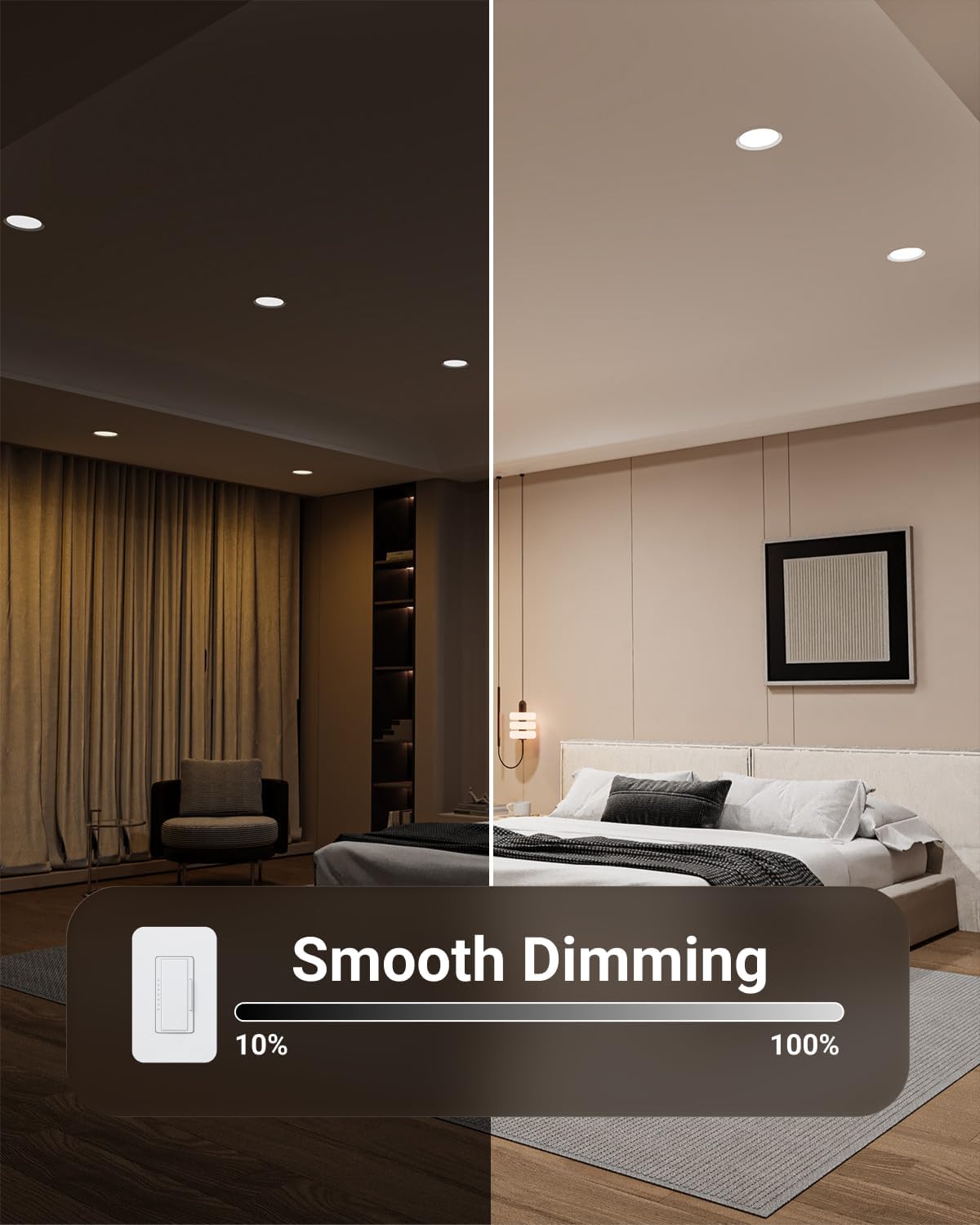 Sunco 12 Pack 6 Inch LED Recessed Light, Ceiling Canless Recessed Lights, Baffle Trim, 850 LM, 14W, Selectable CCT 2700K/3000K/4000K/5000K/6000K, Dimmable with Junction Box - Image 5