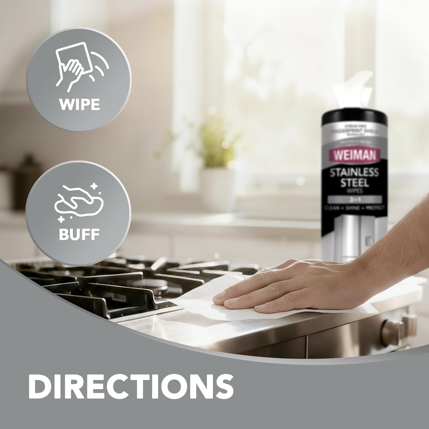 Weiman Heavy Duty Cooktop Polish & Stainless Steel Wipes - Powerful Appliance Kitchen Cleaning Kit - Packaging May Vary - Image 9