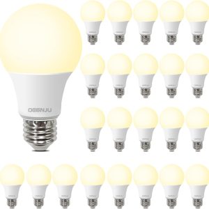 A19 LED Light Bulbs, 60 Watt Equivalent LED Bulbs, Soft White 2700K, 800 Lumens, E26 Standard Base, Non-Dimmable, 8W Warm White LED Bulbs for Bedroom Living Room, 24 Pack