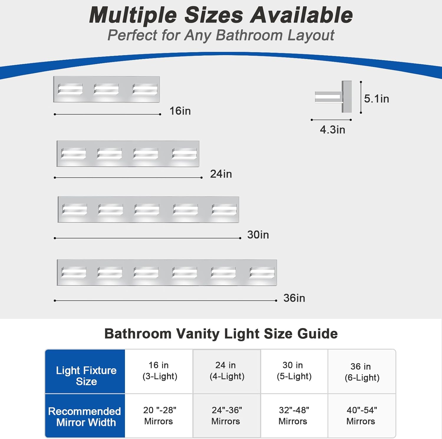 IZORRO LED Modern Bathroom Lights Fixtures(4-Light,Dimmable),Chrome Acrylic Wall Lighting,Vanity Lights for Bathroom Over Mirror - 6000k 24In (No Assembly Required) - Image 3