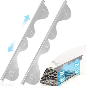 Stove Gap Covers, 2Pcs Stainless Steel Stove Guard, Adjustable Stove Gap Filler for Kitchen Counter Side Gap, 13.8" to 27.5" - Silver