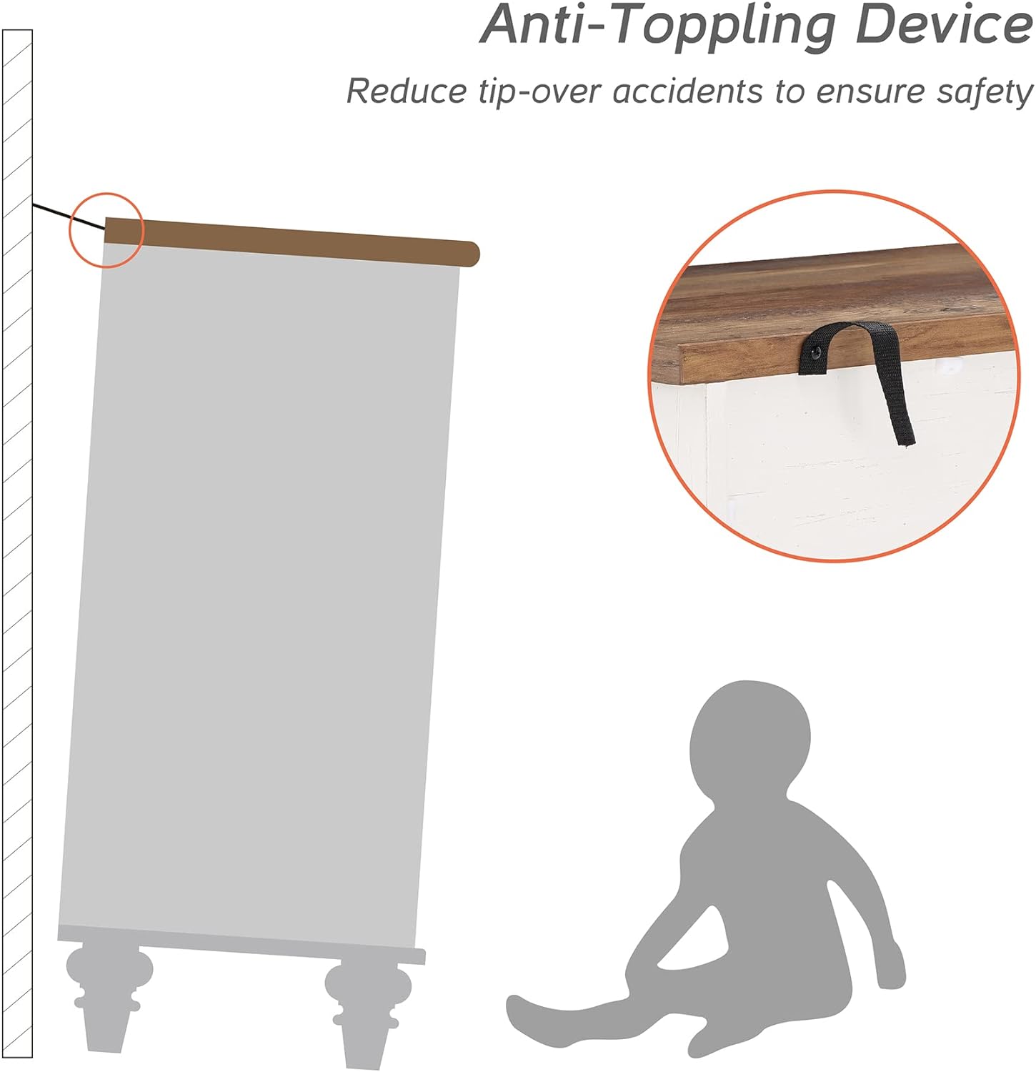 WAMPAT Farmhouse Nightstand with 3 Drawers, Set of 2 Large 3 Drawers Wood Bedside Table Night Stand, Wide Sofa Side End Table Chest of Dresser for Living Room, Bedroom, White, 34 inch - Image 6