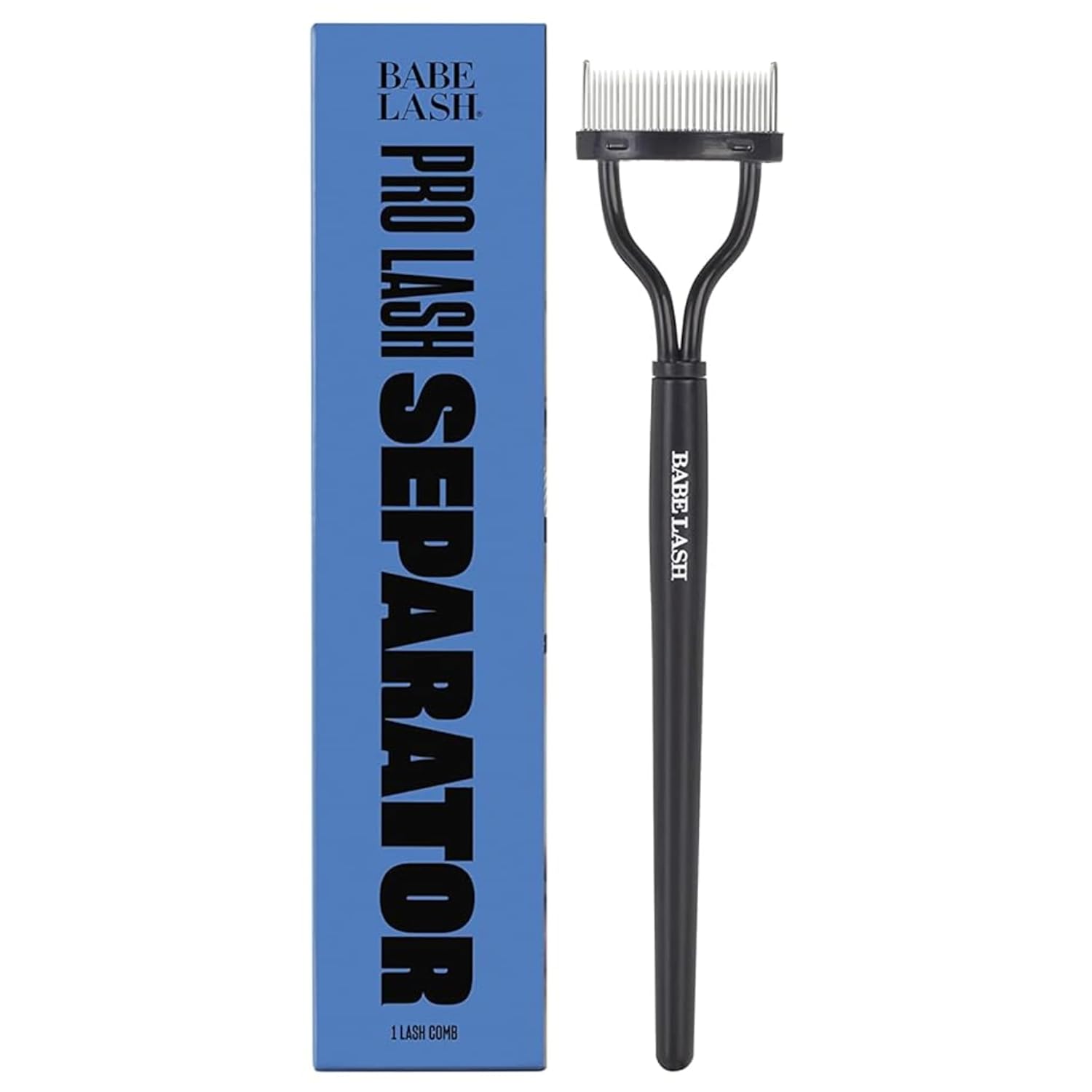 Babe Original Pro Eyelash Separator, Removes Clumps on Mascara, Reusable Stainless Steel Lash Comb for Cleaning Lashes