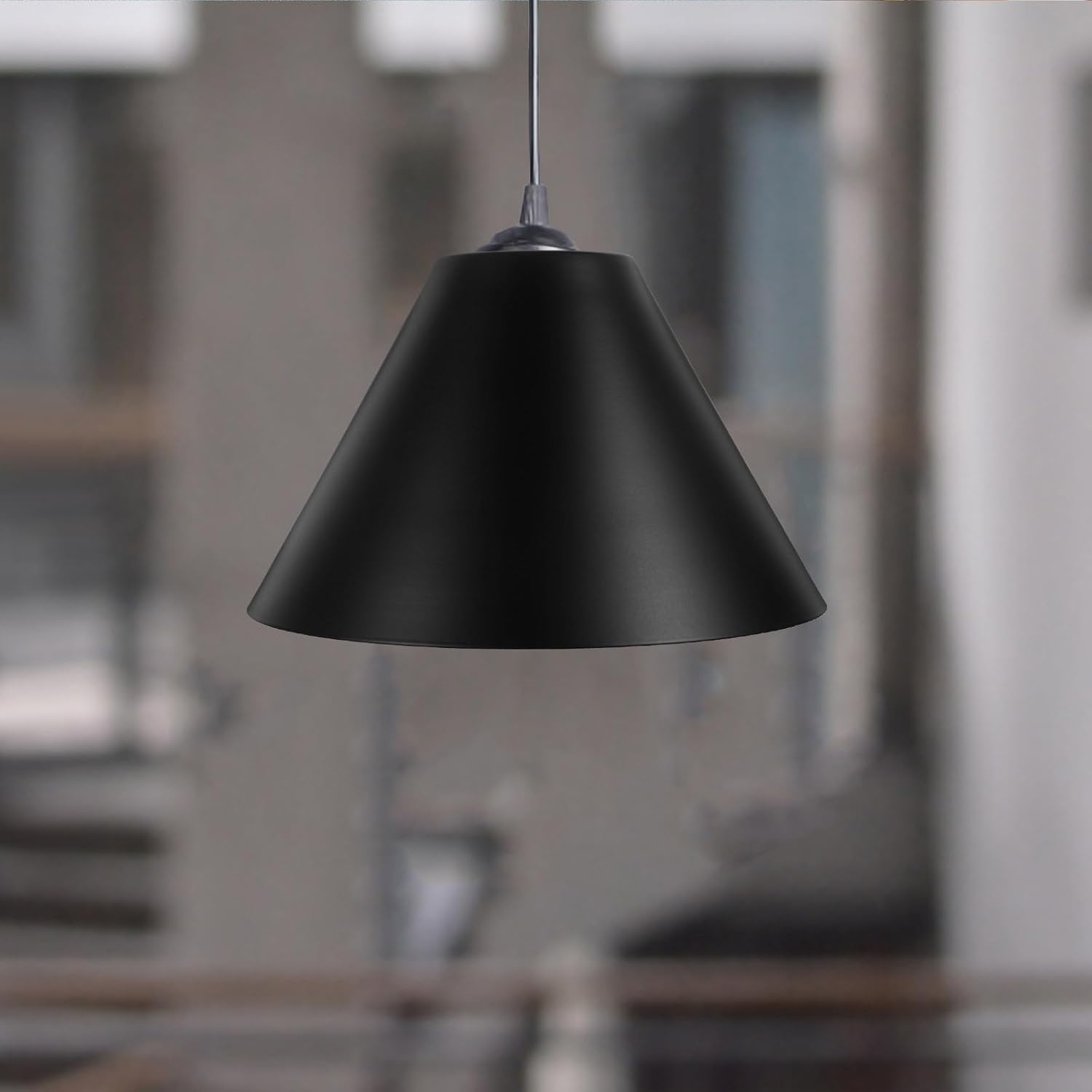 Angoily Modern Black Iron Chandelier Lamp Shade, lamp for bedroom, scalloped shade for Home, Office, Kitchen,and Bedroom - Stylish Decorative Pendant Light Cover - Image 9