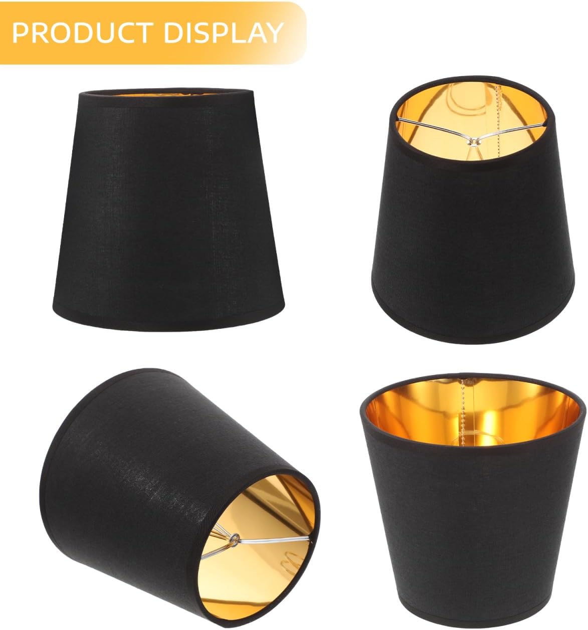 BESPORTBLE Black Fabric Lamp Shade for Desk, Floor, Wall Lamps, and Pendant Lights - 5.90 X 4.33 X 5.51 Inch Decorative Light Cover with Clip-on Design for Home Use - Image 5