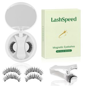 Magnetic Eyelashes with Applicator – No Glue or Eyeliner Needed, Reusable Natural Look Lashes, Lightweight & Comfortable, Easy to Apply and Remove