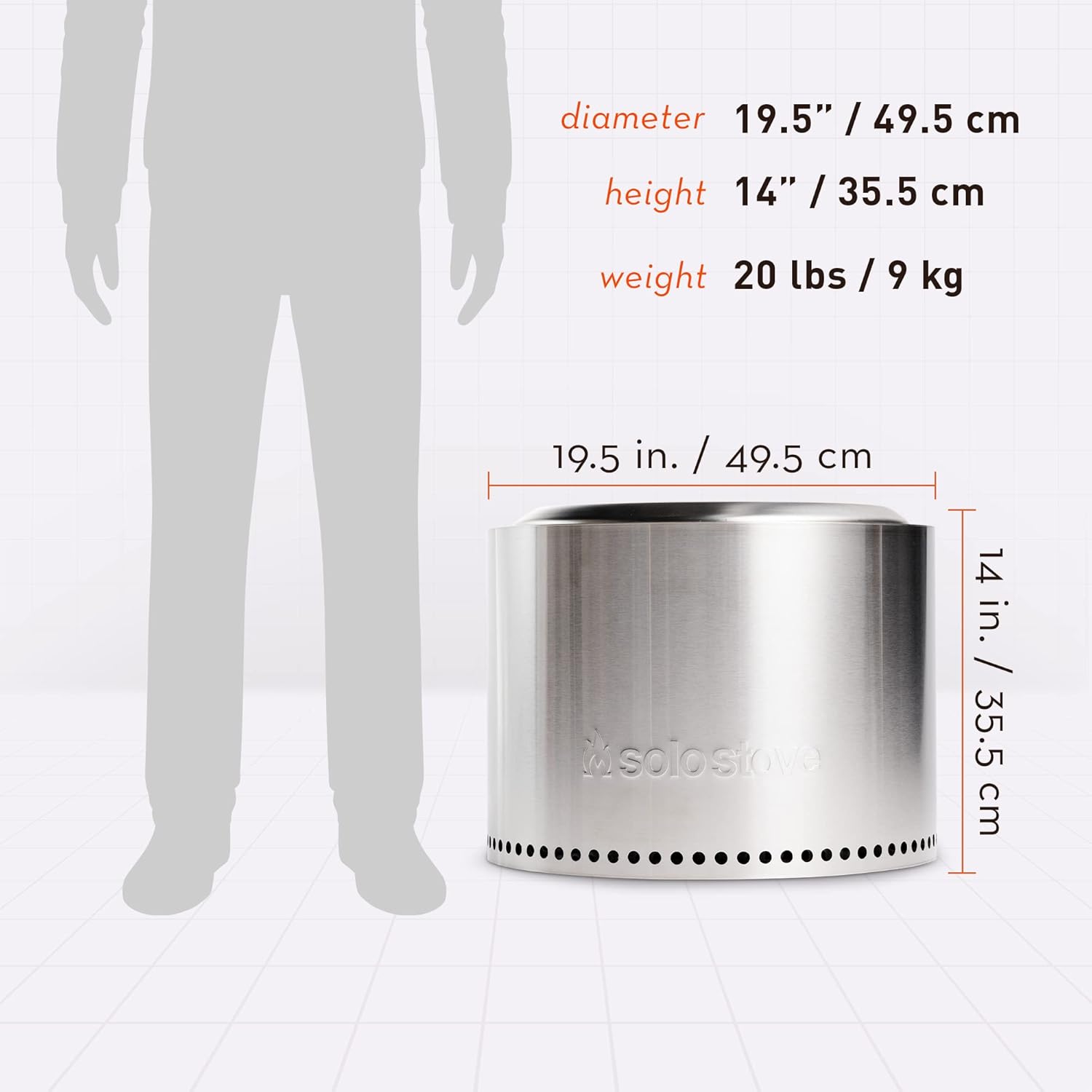 Solo Stove Bonfire 19.5" Smokeless Fire Pit with Removable Ash Pan | Portable Outdoor Fire Pit | Stainless Steel - Wood Burning Lightweight Fireplace | Ideal for 4-6 People, 20 lbs - Image 4