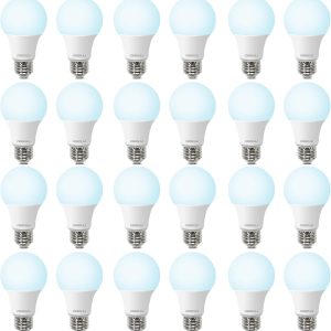 DEGNJU LED Light Bulbs Daylight 5000K, E26 Light Bulb 60W Equivalent, 800LM 8 Watt, Non-Dimmable A19 Light Bulbs with E26 Medium Base, 24 Pack