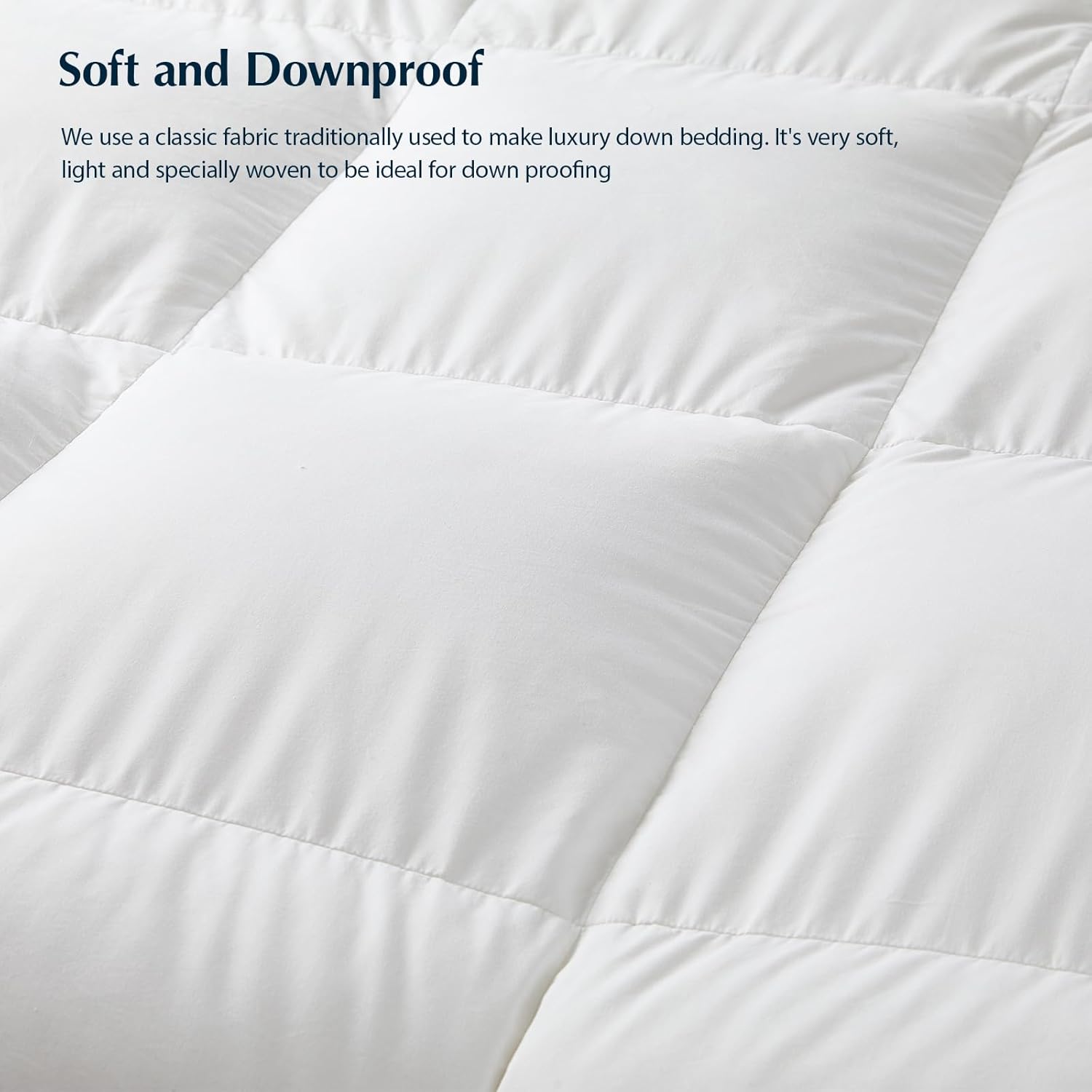 Pacific Coast Goose Feather Down Fiber Comforters King Size, Extra Fluffy White Duvet Insert, Ultra-Soft, Breathable, All Season Hotel Luxury Bedding Comforters, 8 Corner & Center Loops (106"x90") - Image 8