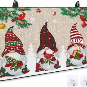 Stove Cover for Electric Stove, Christmas Cute Gnome Xmas Tree Bird Snowflake Linen Stove Top Cover for Glass Top, Heat Resistant Rubber Mat Foldable Cooktop Cover Top Protector, 28.5"x20.5"