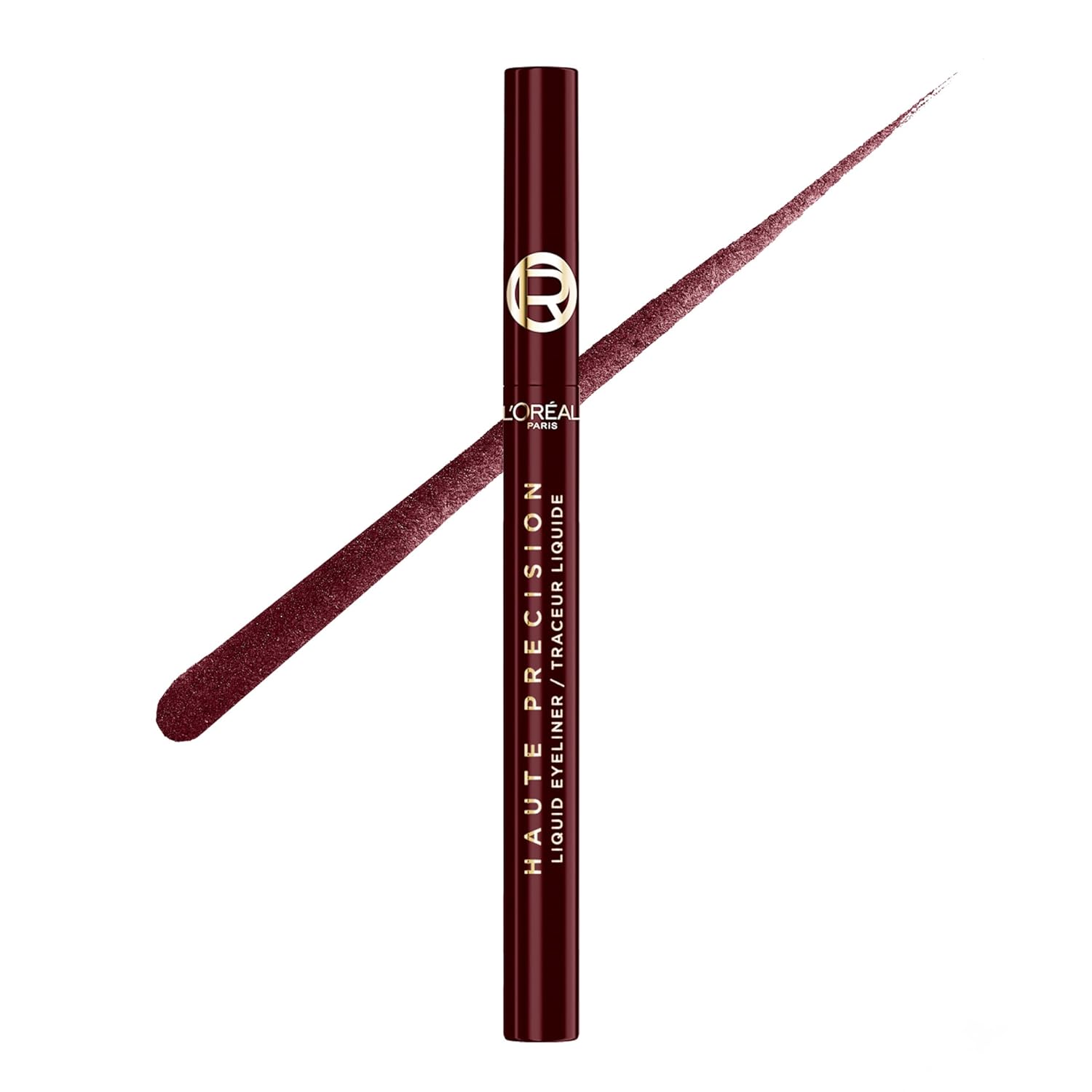 L'Oreal Paris Haute Precision Waterproof Liquid Eyeliner, Smudge-Proof Eye Liner with Micro-Tip, for up to 28HR Eye Makeup Wear, 050 Burgundy Cashmere