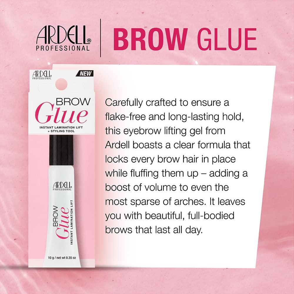 Ardell Brow Glue – Clear Eyebrow Gel for Instant Lamination Lift with Styling Brush, All day Extreme Hold Brow Gel for Fluffy Defined Brows, 0.35 oz - Image 2