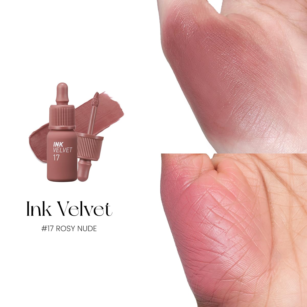 Peripera Ink the Velvet Lip Tint - High Pigment Color, Longwear, Weightless, Gluten-Free, Paraben-Free (17 ROSY NUDE) - Image 6