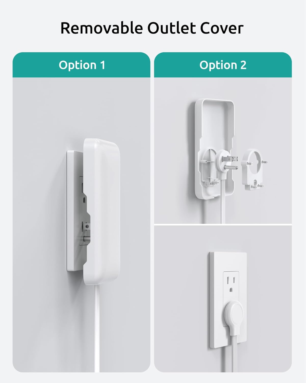 Flat Extension Cord Short 3ft, ETL Listed, NUTICT 3 Prong Indoor Extension Cord Flat Wall Plug with Outlet Cover, 13A/1625W, 900J Surge Protector, Small Outlet Extender for Kitchen Bathroom, White - Image 8