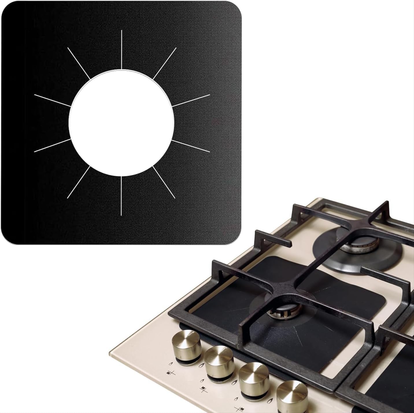 – Gas Stove Protector, Reusable Burner Cover, top Range Liners for Stovetop, 8.5″x 8.5″ Pack of 8