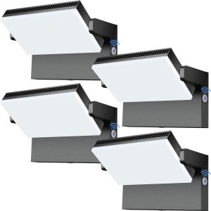 Modern Sleek Flood Lights Outdoor, 120W 5000K Dusk-to-Dawn Photocell with 360° Rotation, 14200LM IP65 Waterproof LED Security Wall Pack for Building,Yard,Driveway (4 Pack)