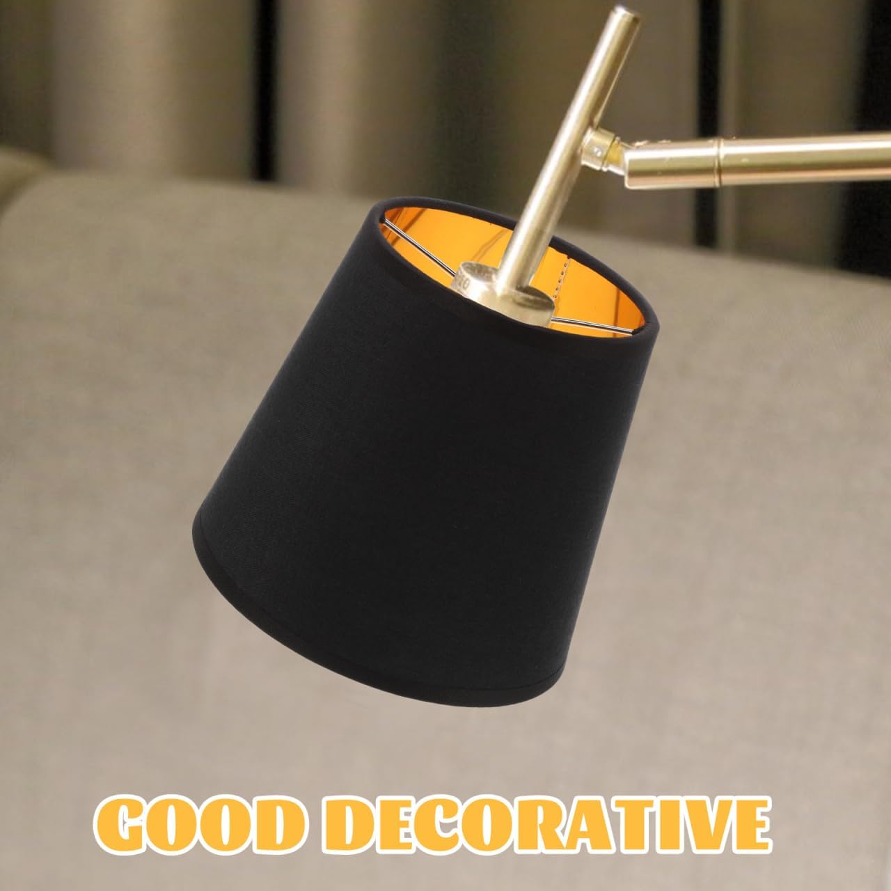 BESPORTBLE Black Fabric Lamp Shade for Desk, Floor, Wall Lamps, and Pendant Lights - 5.90 X 4.33 X 5.51 Inch Decorative Light Cover with Clip-on Design for Home Use - Image 4