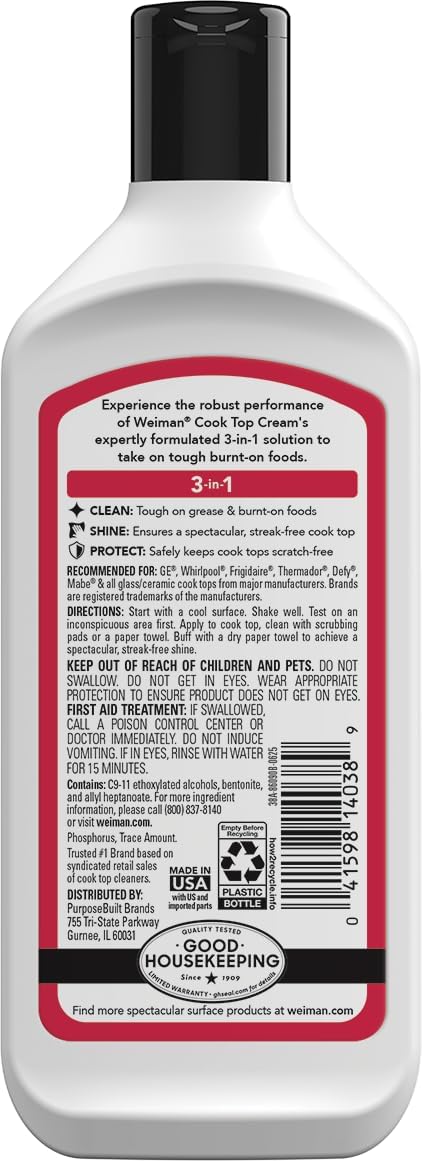 Weiman Heavy Duty Cooktop Polish & Stainless Steel Wipes - Powerful Appliance Kitchen Cleaning Kit - Packaging May Vary - Image 3