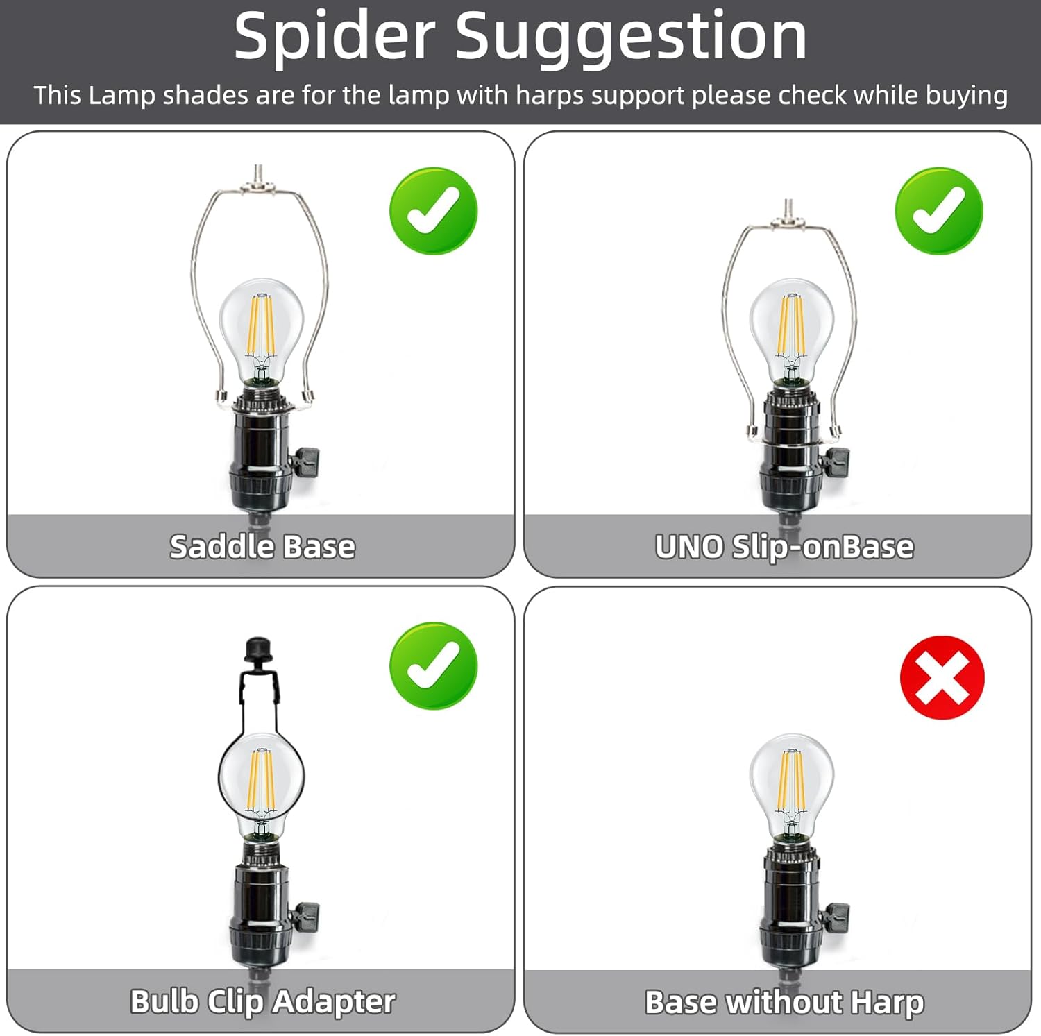 Drum Lamp Shades Set of 2 for Table Lamp, 13" Top x 13" Bottom x 9.5" High Fabric Large Lampshade (BLACK) - Image 6