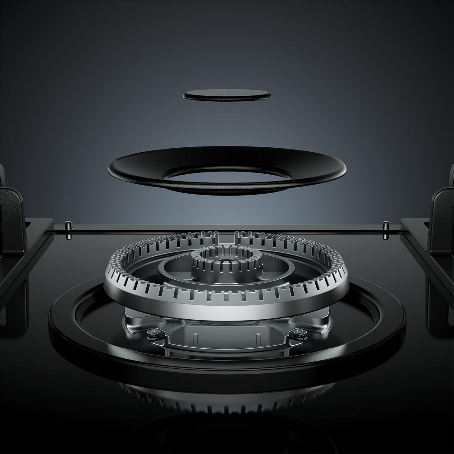 Empava 36" Gas Stove Cooktop NG/LPG Convertible with 5 Italy Sabaf Sealed Burners in Black Tempered Glass - Image 6