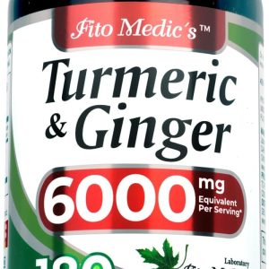 FITO MEDIC'S Lab | Turmeric and Ginger Supplement | 6000 mg | 180 Caps | Ultra high Absorption, s.