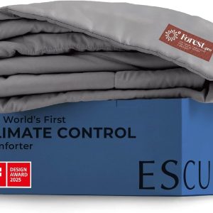 ESCURA Tw® Climate Control Comforter, Full/Queen, German Patented PCM Down Alternative All-Season Design for Hot Sleepers & Night Sweats, Bamboo Lightweight Breathable Hypoallergenic Blanket