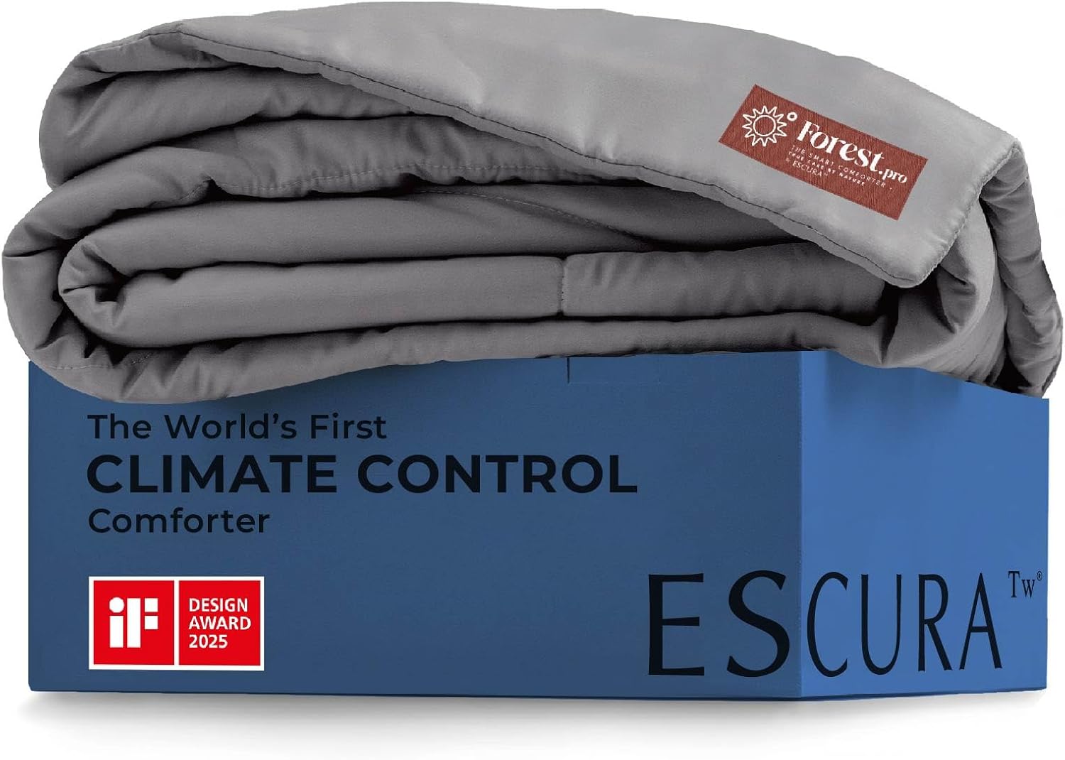 ESCURA Tw® Climate Control Comforter, Full/Queen, German Patented PCM Down Alternative All-Season Design for Hot Sleepers & Night Sweats, Bamboo Lightweight Breathable Hypoallergenic Blanket