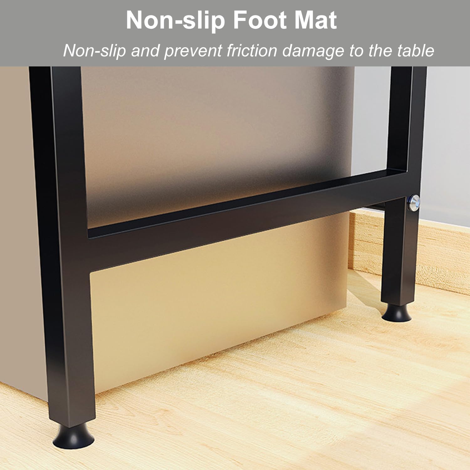 Expandable Microwave Stand Countertop, 3 Tier Heavy Duty Over Microwave Shelf Countertop with 8 Hooks,Height Adjustable Carbon Steel Microwave Oven Rack Shelf for Kitchen,Holds 132lb,Black - Image 7