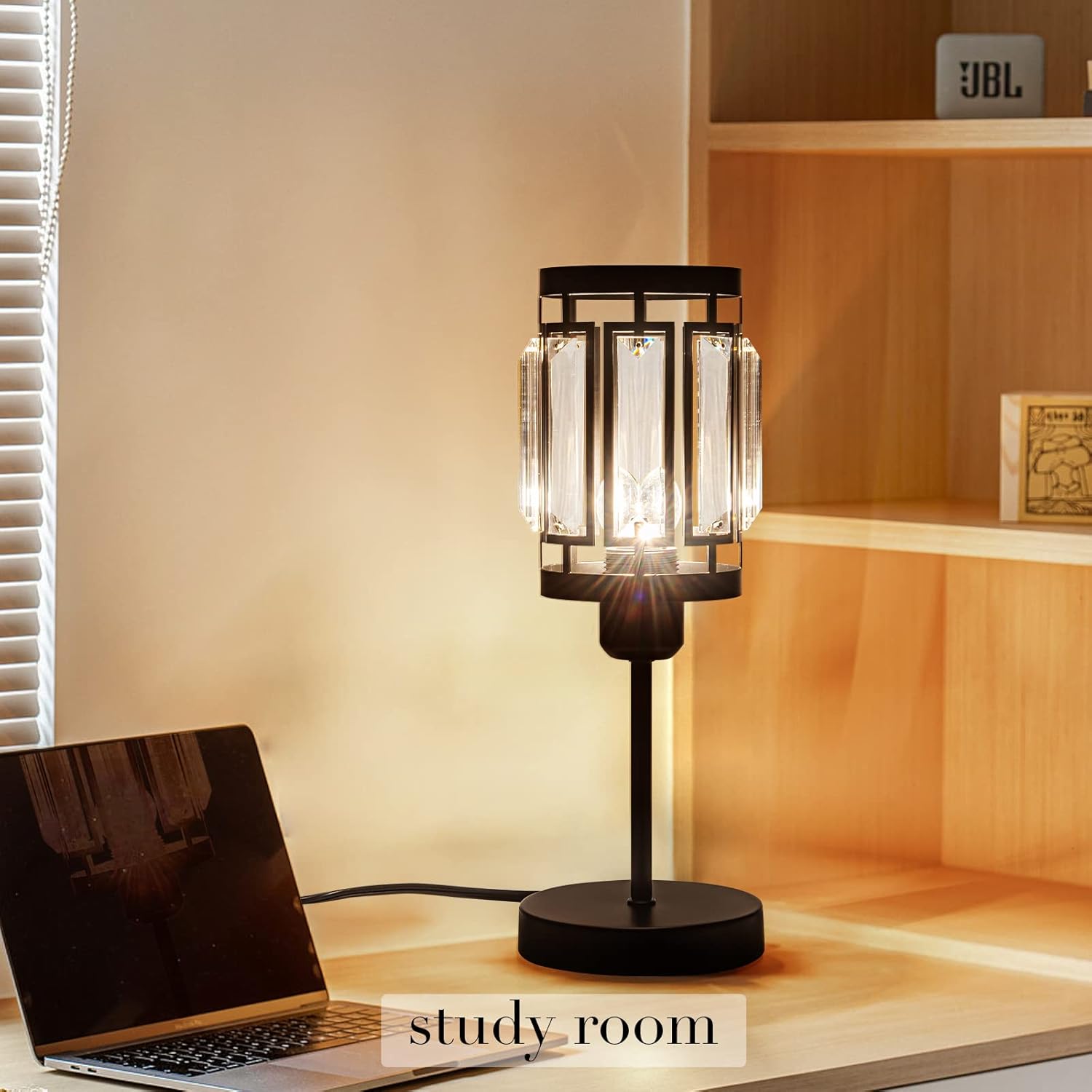 Industrial Black Metal Lamp Shades, Rustic Elegant K9 Crystal Lampshade for E26/E27 Lamp Fixtures - Image 4