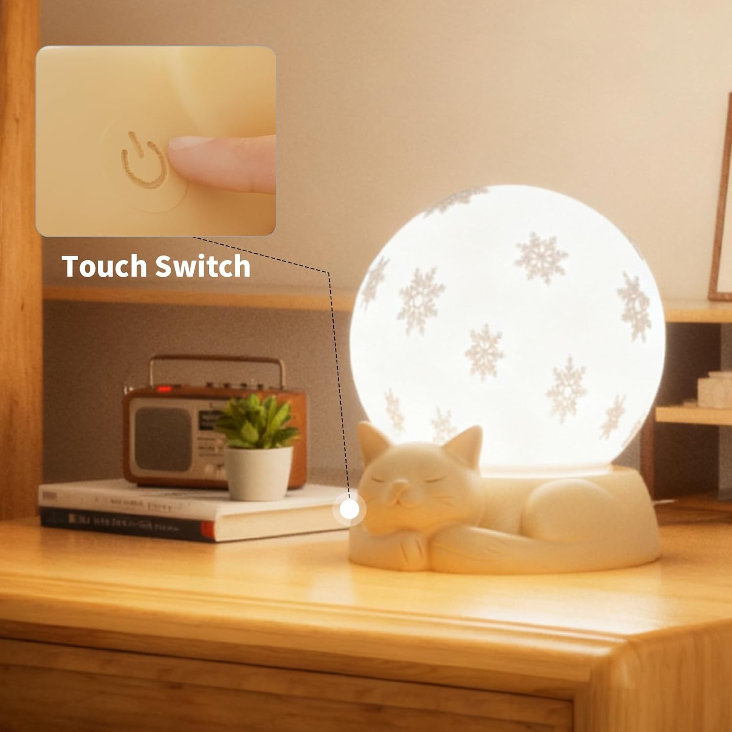 Bedside Table Lamp for Bedroom, Portable LED Desk Lamp, Rechargeable Battery Operated Atmosphere Lamp with 3 Color Temperatures Touch Control for College Dorm Dining Room - Image 2