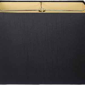 Royal Designs, Inc. HB-613-14BLK Rectangle Hardback Lamp Shade, (6 x 12) x (8 x 14) x 10, Black with Gold