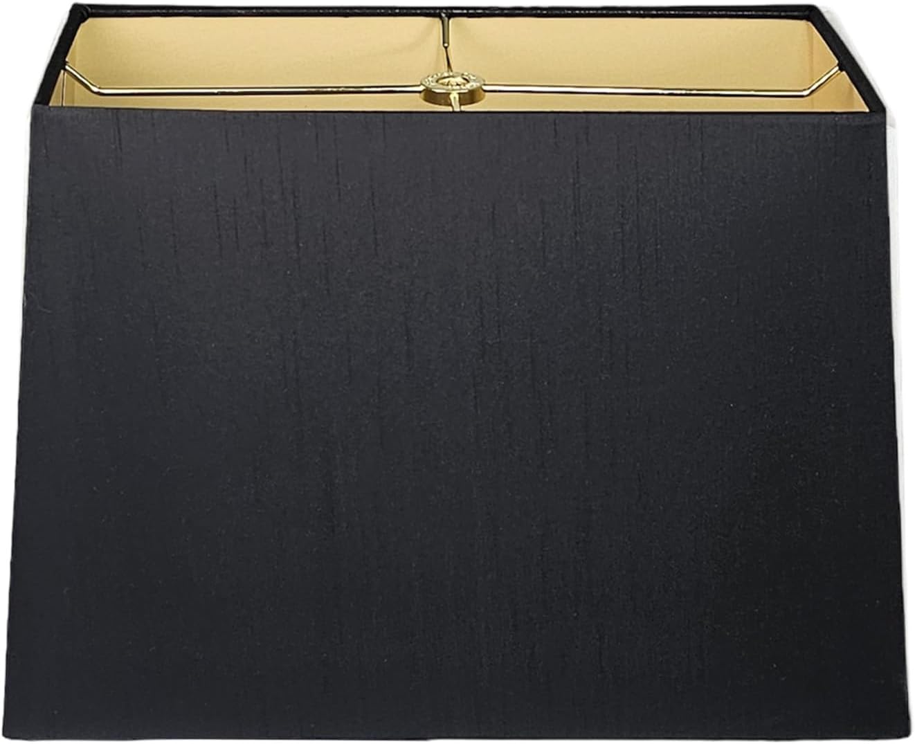 Royal Designs, Inc. HB-613-14BLK Rectangle Hardback Lamp Shade, (6 x 12) x (8 x 14) x 10, Black with Gold