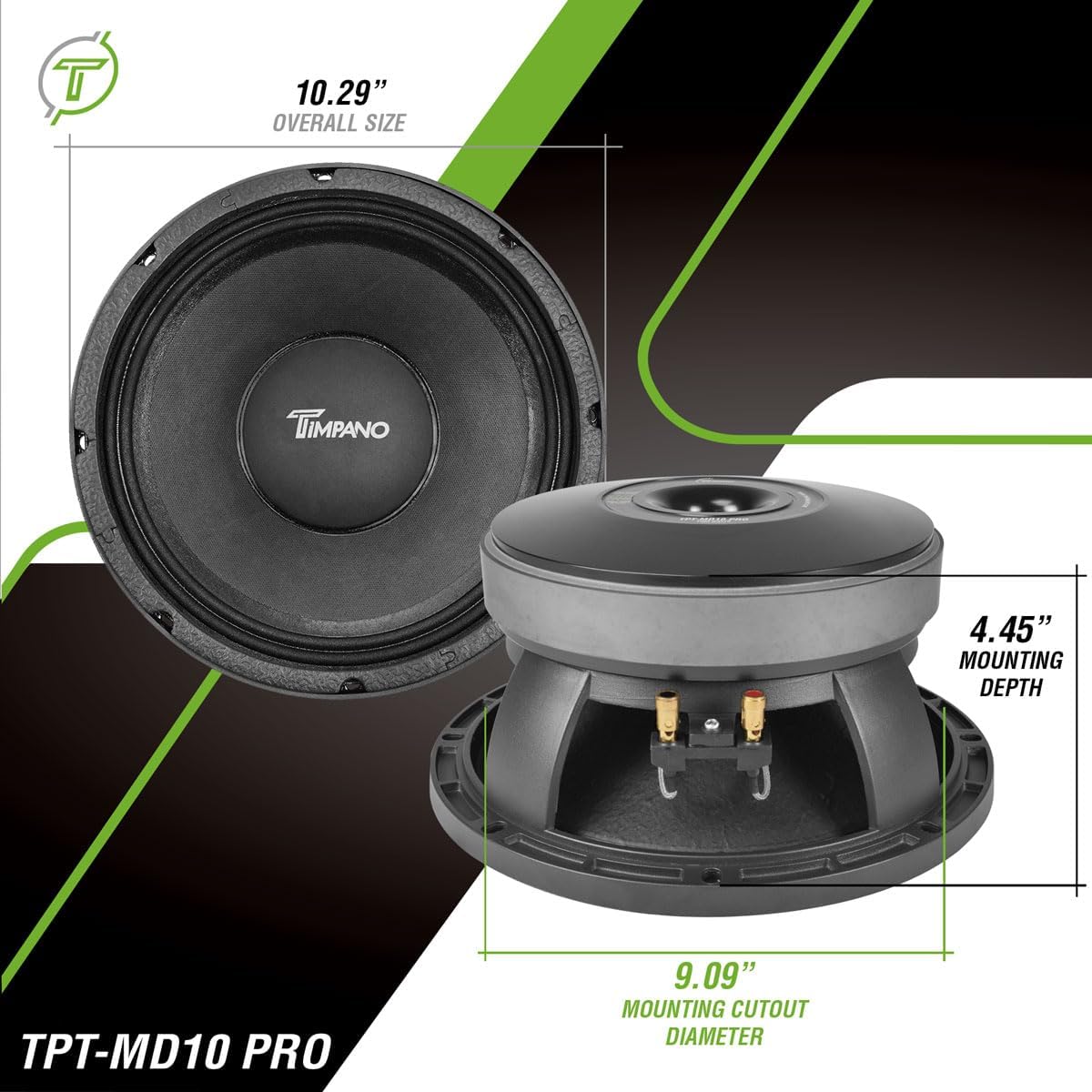 Timpano TPT-MD10 PRO 10" Midrange Speaker, 1000 Watts, 8 Ohm Loudspeaker 10 Inch Mid Range for Pro Car Audio (Single) - Image 4