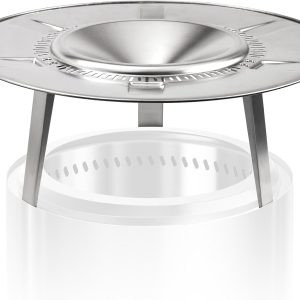 HGD Firepit Heat Deflector for Solo Stove Bonfire & 19.5-20.5" Fire Pits, Portable 304 Stainless Steel Heat Diffuser Captures & Redirects Warmth, Detachable Camping Essential