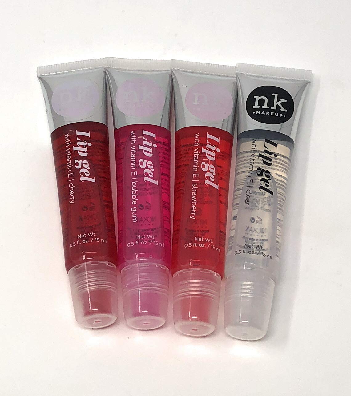 4 Pack Nicka K Lip Gel (CLEAR, STRAWBERRY, CHERRY, BUBBLE GUM) - Image 2