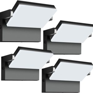 Modern Sleek LED Flood Light 120W, 360° Rotatable Outdoor Security Areas Lighting, 18000LM 5000K Waterproof Wall Pack for Yard,Building,Driveway,Car Lot (4Pack)
