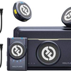 Hollyland Lark M2 Wireless Lavalier Microphone for Camera PC Laptop Phones, Mini Lapel Microphone Wireless, 48KHz 24Bit, 1000ft Range, Noise Cancellation, 30H Battery for Video Recording, Streaming