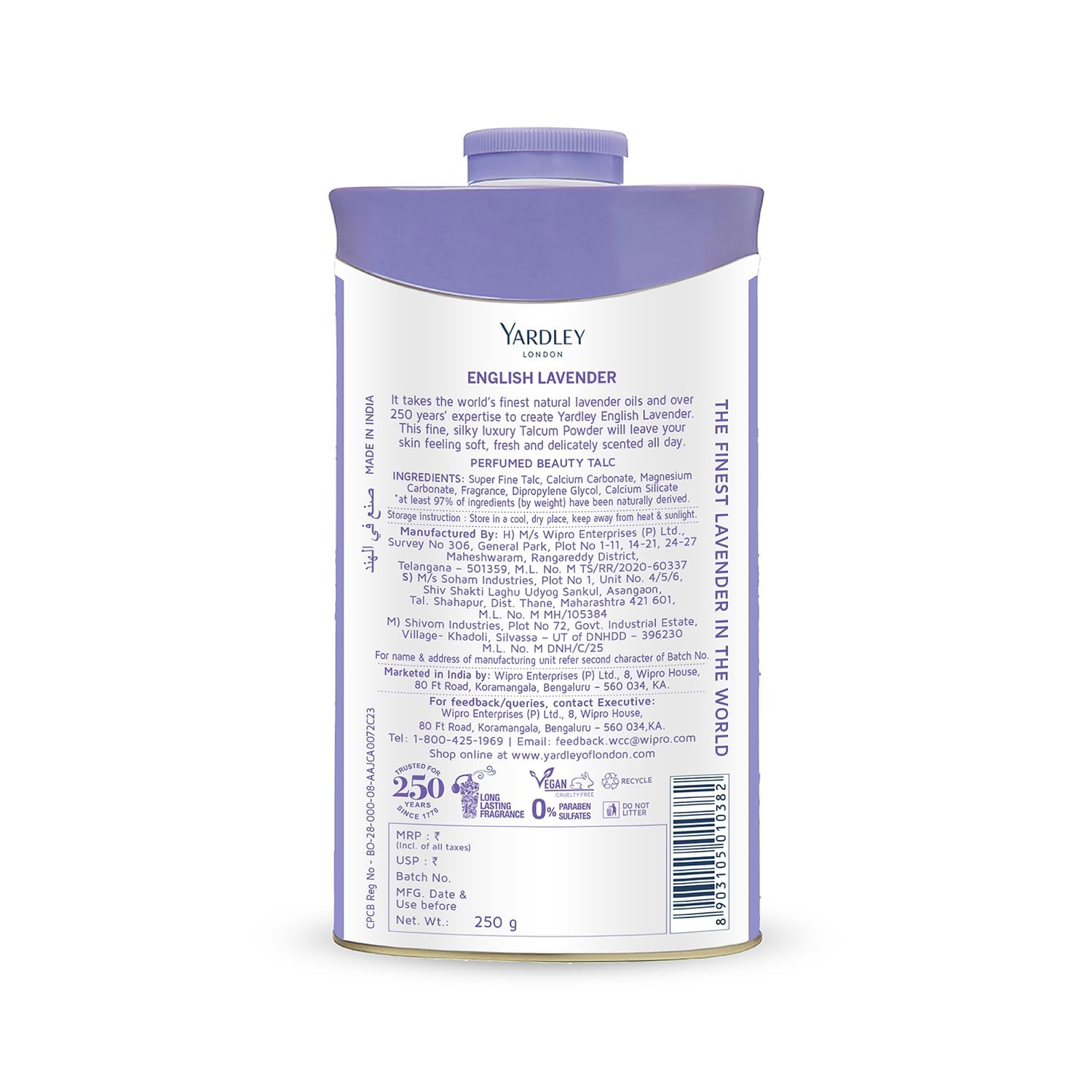 Yardley English Lavender Perfumed Talc | 250g (8.81 Ounce) | Pack of 1 - Image 4