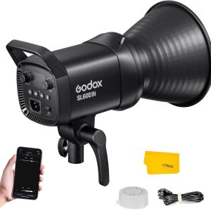 Godox SL60IIBi Bi-Color LED Video Light 75W, 2800K-6500K, CRI96+ TLCI97+, 25100Lux@1m, Bowens Mount LED Continuous Output Light w/11 FX Effects, APP/2.4G Wireless Control, Dimmiable Brightness