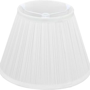 Small Lamp Shade, White Pleated Bell Shade for Table Lamps, 6" Top x 10" Bottom x 7" High, Small White Lamp Shades for Floor Lamps, Pendant Lamps (Spider Fitter), Fabric Lampshade Replacement