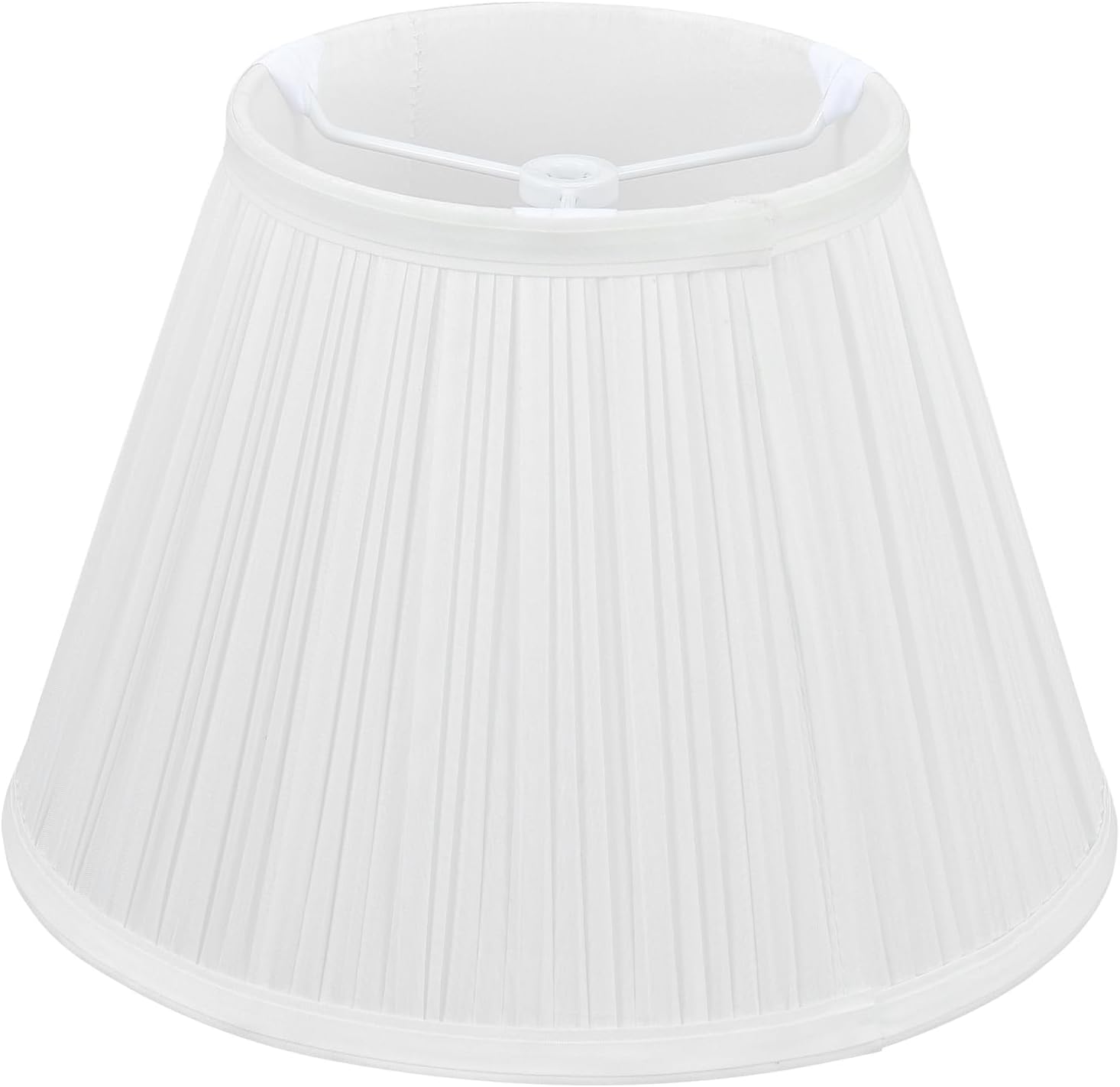 Small Lamp Shade, White Pleated Bell Shade for Table Lamps, 6″ Top x 10″ Bottom x 7″ High, Small White Lamp Shades for Floor Lamps, Pendant Lamps (Spider Fitter), Fabric Lampshade Replacement